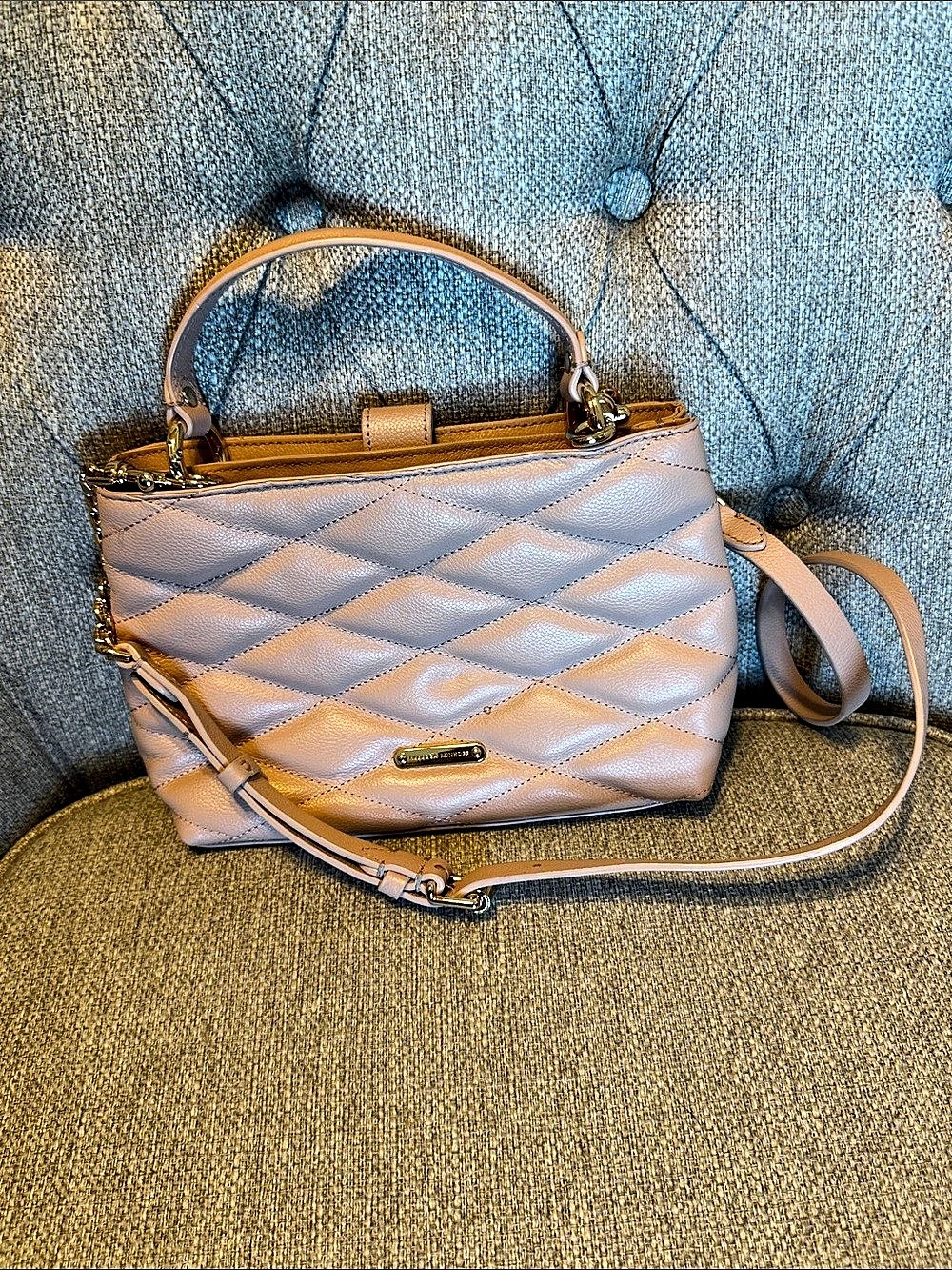 Rebecca Minkoff Amour Top Handle Satchel Quilted Pink